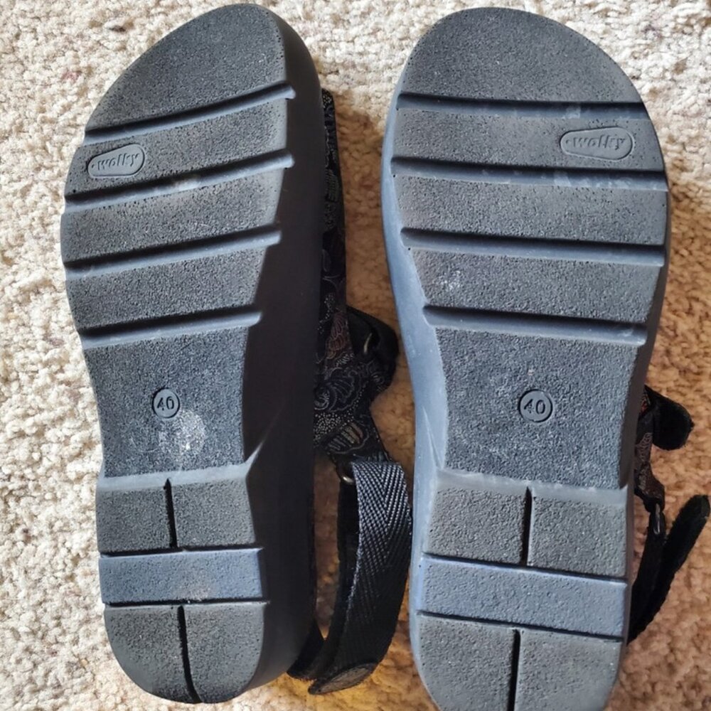 WOLKY Lisse Black Blue Nubuck Comfort Adjust European Walking Shoes EU 40 US 9 - Picture 4 of 7